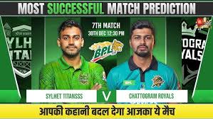 Sylhet Titans vs Chattogram Royals, 7th Match  – Live Cricket Score